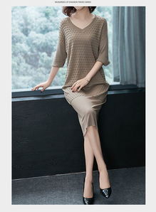 2018秋冬季簡約時(shí)尚中長款混羊毛打底衫